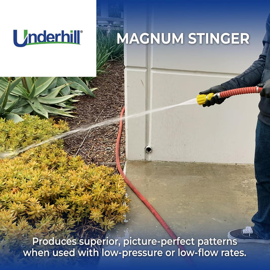 Magnum Stinger Fireman Style Garden Hose Nozzle NG400 – Heavy Duty Solid Brass Water Spray Nozzle, 11 GPM, 30–100 PSI, 3/4 Inch Thread Inlet, Jet Soak Fan Patterns, Professional Grade