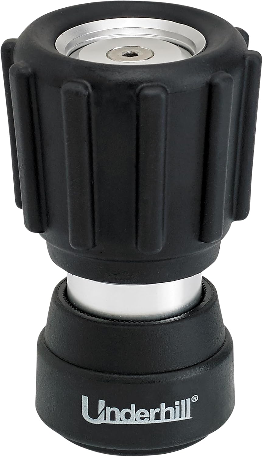 Magnum Stinger Fireman Style Garden Hose Nozzle NG400 – Heavy Duty Solid Brass Water Spray Nozzle, 11 GPM, 30–100 PSI, 3/4 Inch Thread Inlet, Jet Soak Fan Patterns, Professional Grade