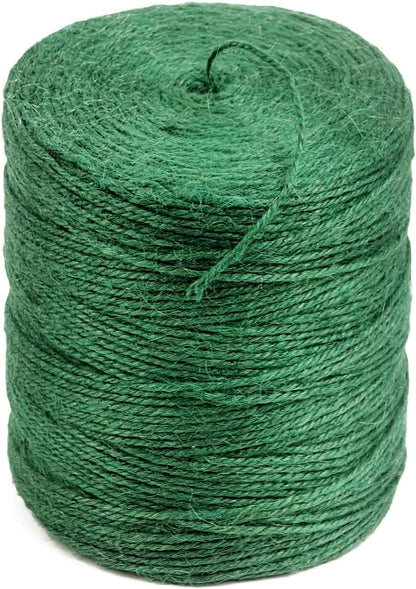 Garden Twine Strong Natural Jute 800 Feet Long Green Twine for Gardening Tomato Climbing Plant Tie Floristry Crafts Gift Wrapping Packing Decor (Green 2mm * 800feet)