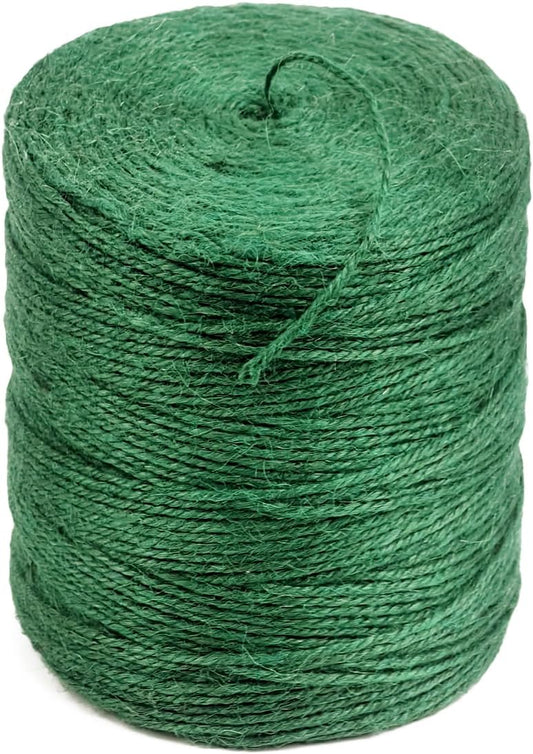 Garden Twine Strong Natural Jute 800 Feet Long Green Twine for Gardening Tomato Climbing Plant Tie Floristry Crafts Gift Wrapping Packing Decor (Green 2mm * 800feet)