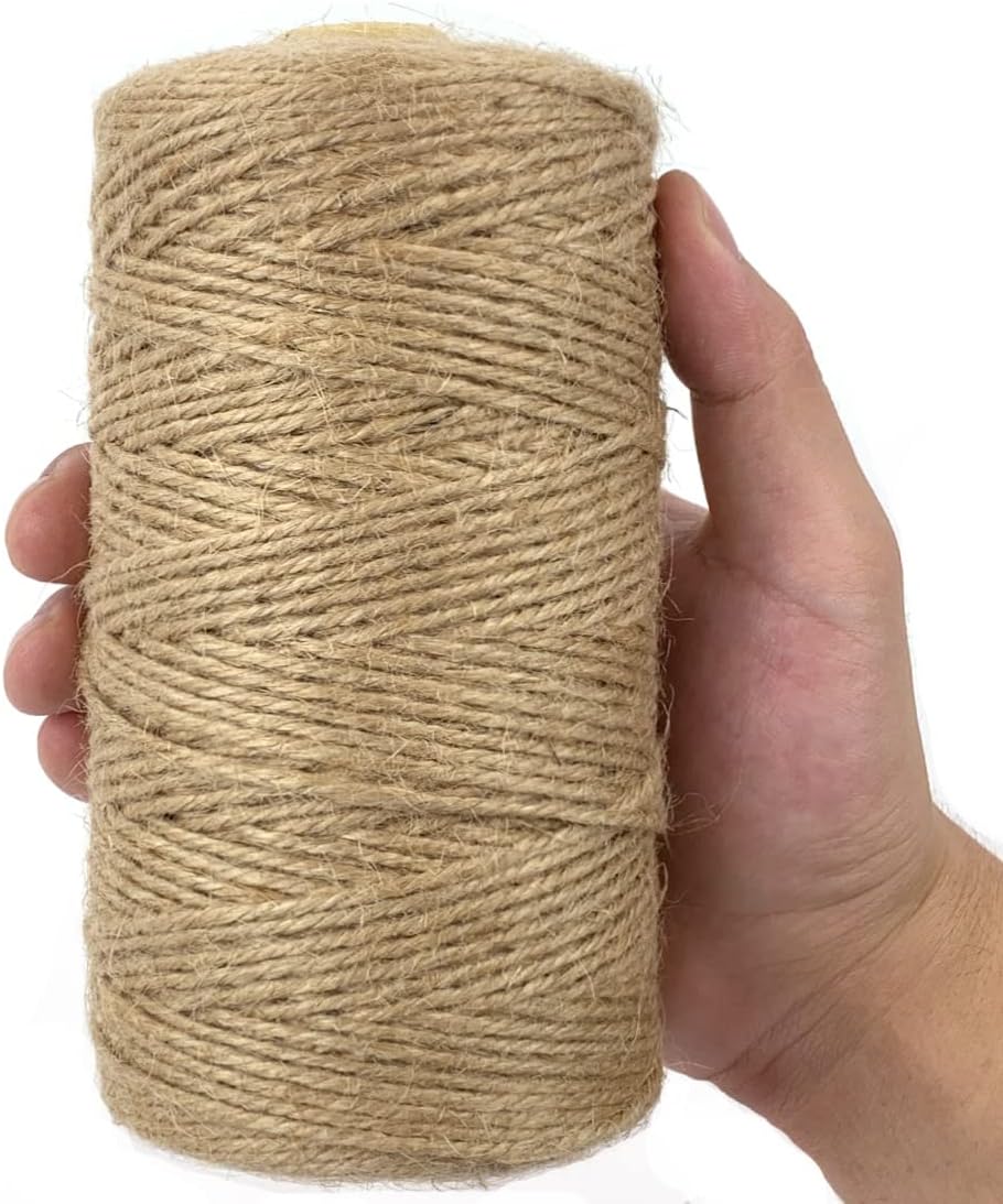 Garden Twine Strong Natural Jute 800 Feet Long Green Twine for Gardening Tomato Climbing Plant Tie Floristry Crafts Gift Wrapping Packing Decor (Green 2mm * 800feet)