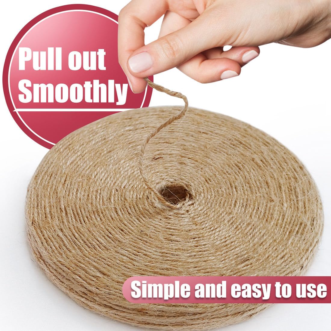 Garden Twine Strong Natural Jute 800 Feet Long Green Twine for Gardening Tomato Climbing Plant Tie Floristry Crafts Gift Wrapping Packing Decor (Green 2mm * 800feet)