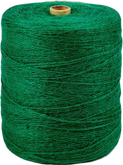 Garden Twine Strong Natural Jute 800 Feet Long Green Twine for Gardening Tomato Climbing Plant Tie Floristry Crafts Gift Wrapping Packing Decor (Green 2mm * 800feet)