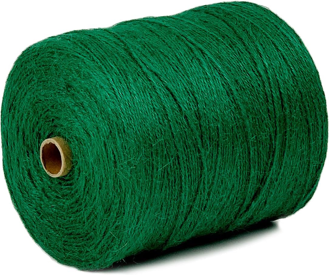 Garden Twine Strong Natural Jute 800 Feet Long Green Twine for Gardening Tomato Climbing Plant Tie Floristry Crafts Gift Wrapping Packing Decor (Green 2mm * 800feet)