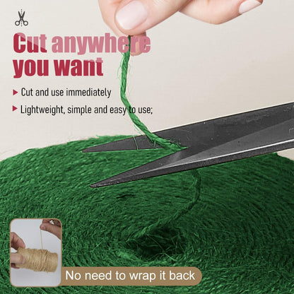 Garden Twine Strong Natural Jute 800 Feet Long Green Twine for Gardening Tomato Climbing Plant Tie Floristry Crafts Gift Wrapping Packing Decor (Green 2mm * 800feet)