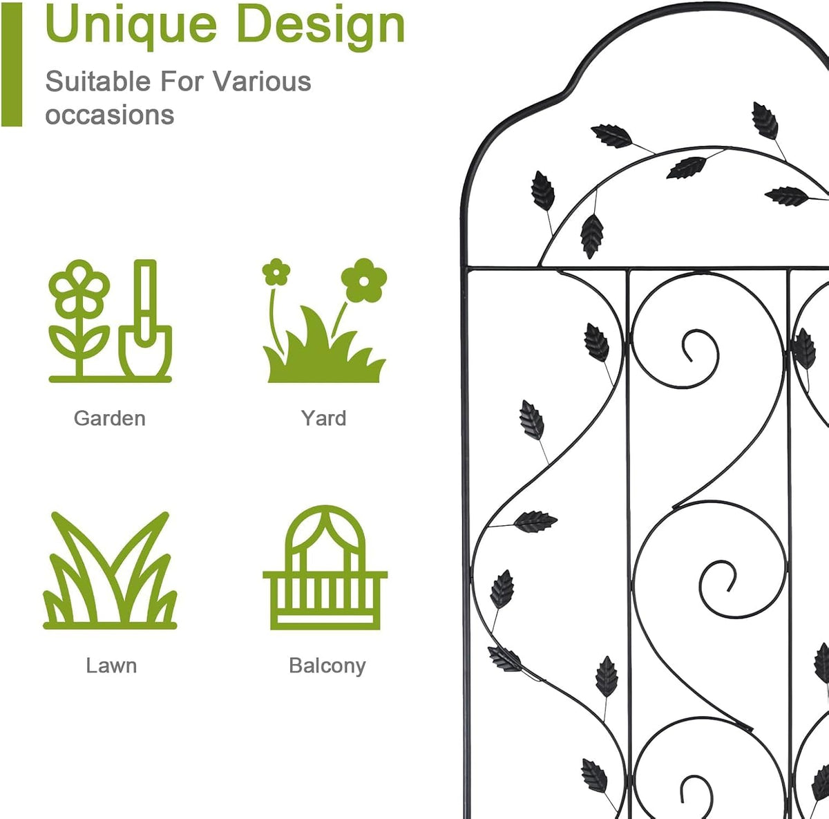 4 Packs 84 * 19 inch Metal Garden Trellis for Climbing Plants Outdoor,Heavy Duty,Black Coating Rustproof Trellis for Rose, Vegetable, Flowers, Expandable,Perfect for Training Climbing Plants