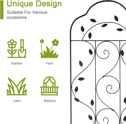 4 Packs 84 * 19 inch Metal Garden Trellis for Climbing Plants Outdoor,Heavy Duty,Black Coating Rustproof Trellis for Rose, Vegetable, Flowers, Expandable,Perfect for Training Climbing Plants