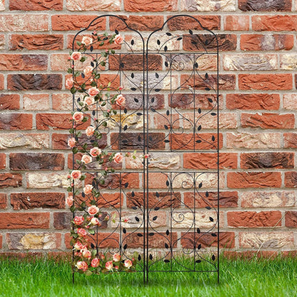 4 Packs 84 * 19 inch Metal Garden Trellis for Climbing Plants Outdoor,Heavy Duty,Black Coating Rustproof Trellis for Rose, Vegetable, Flowers, Expandable,Perfect for Training Climbing Plants
