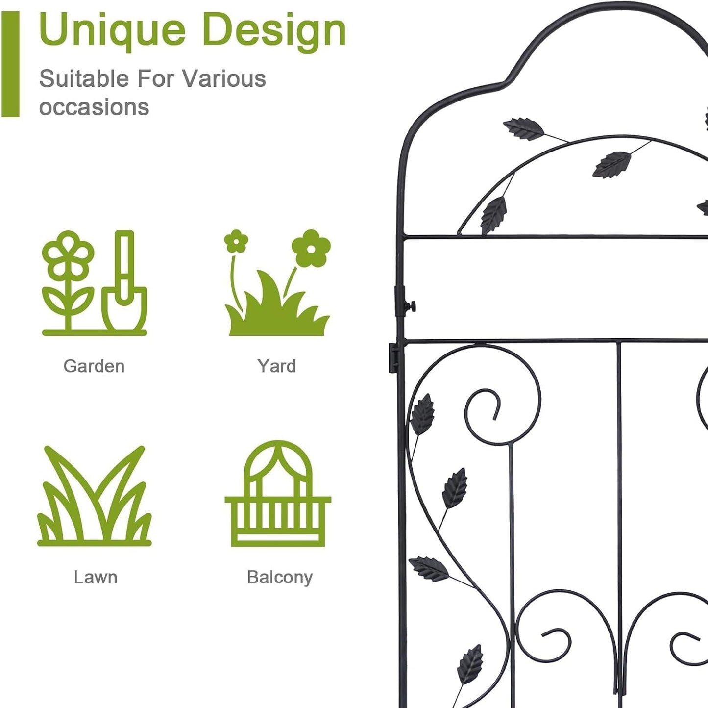 4 Packs 84 * 19 inch Metal Garden Trellis for Climbing Plants Outdoor,Heavy Duty,Black Coating Rustproof Trellis for Rose, Vegetable, Flowers, Expandable,Perfect for Training Climbing Plants