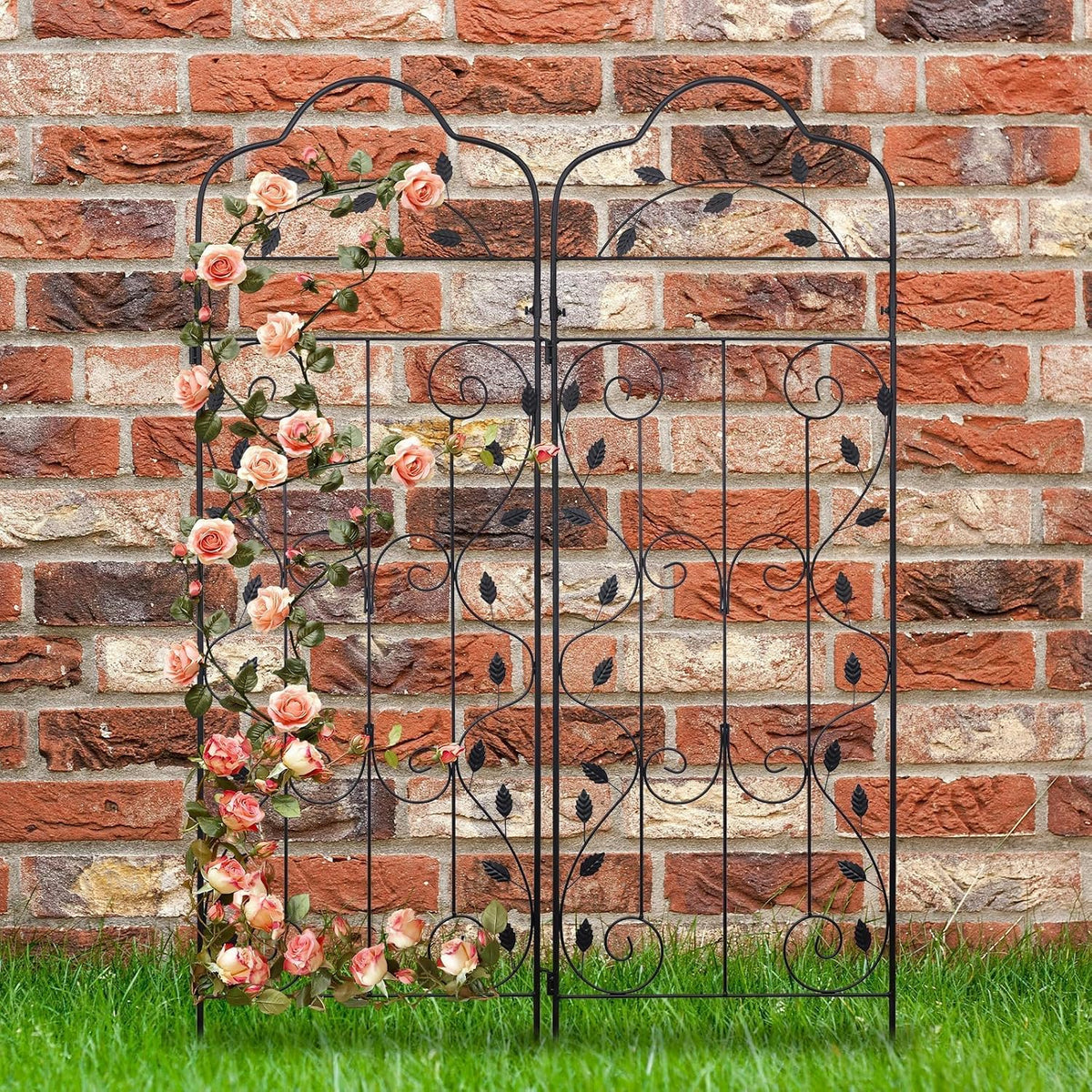 4 Packs 84 * 19 inch Metal Garden Trellis for Climbing Plants Outdoor,Heavy Duty,Black Coating Rustproof Trellis for Rose, Vegetable, Flowers, Expandable,Perfect for Training Climbing Plants
