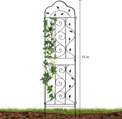 4 Packs 84 * 19 inch Metal Garden Trellis for Climbing Plants Outdoor,Heavy Duty,Black Coating Rustproof Trellis for Rose, Vegetable, Flowers, Expandable,Perfect for Training Climbing Plants