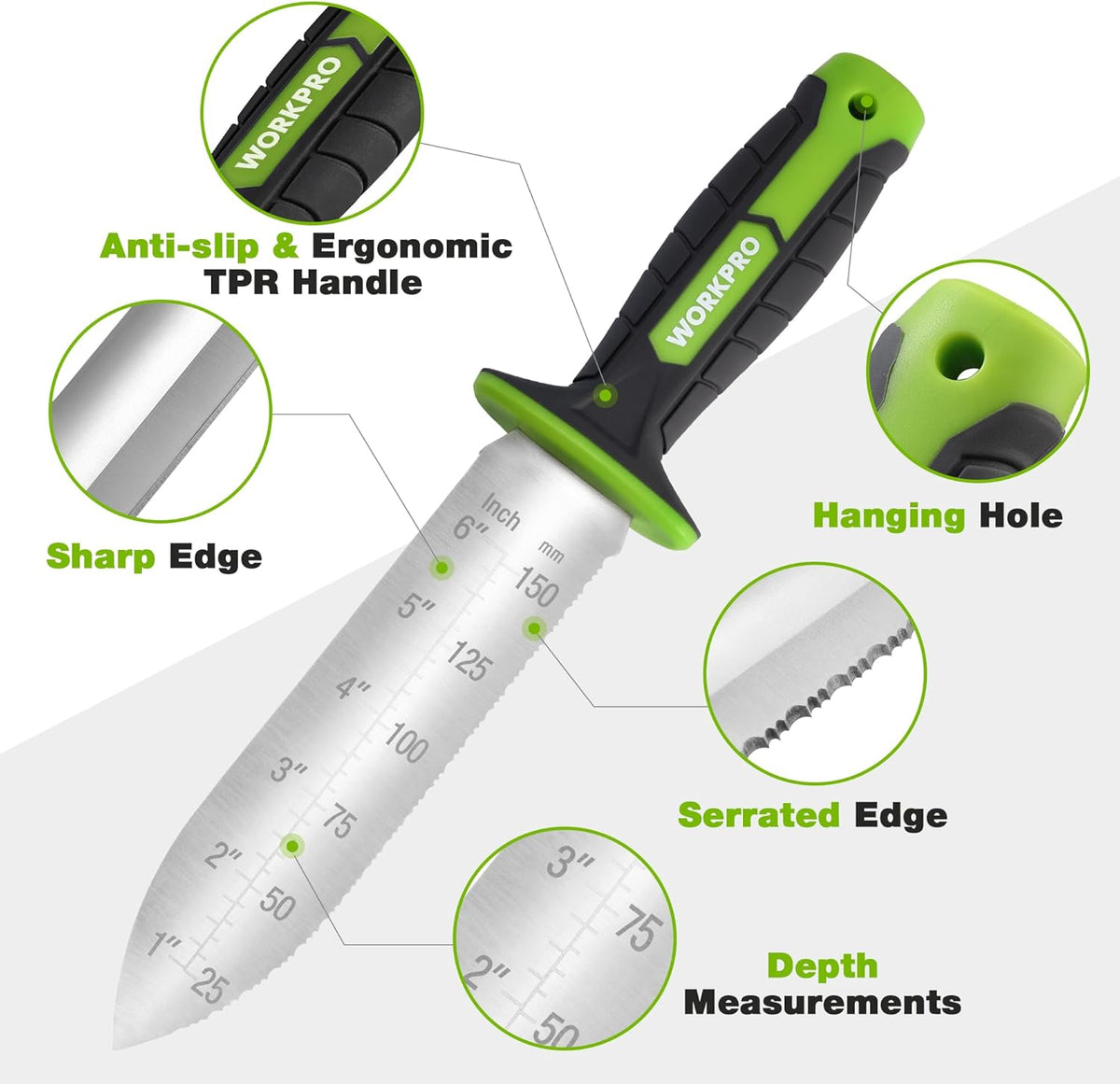 Hori Hori Garden Knife, Garden Tools with Oxford Sheath