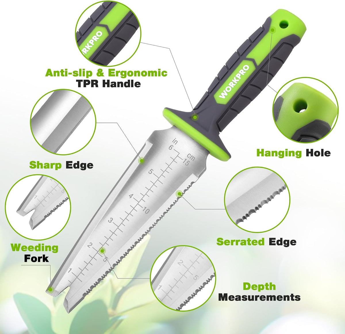 Hori Hori Garden Knife, Garden Tools with Oxford Sheath