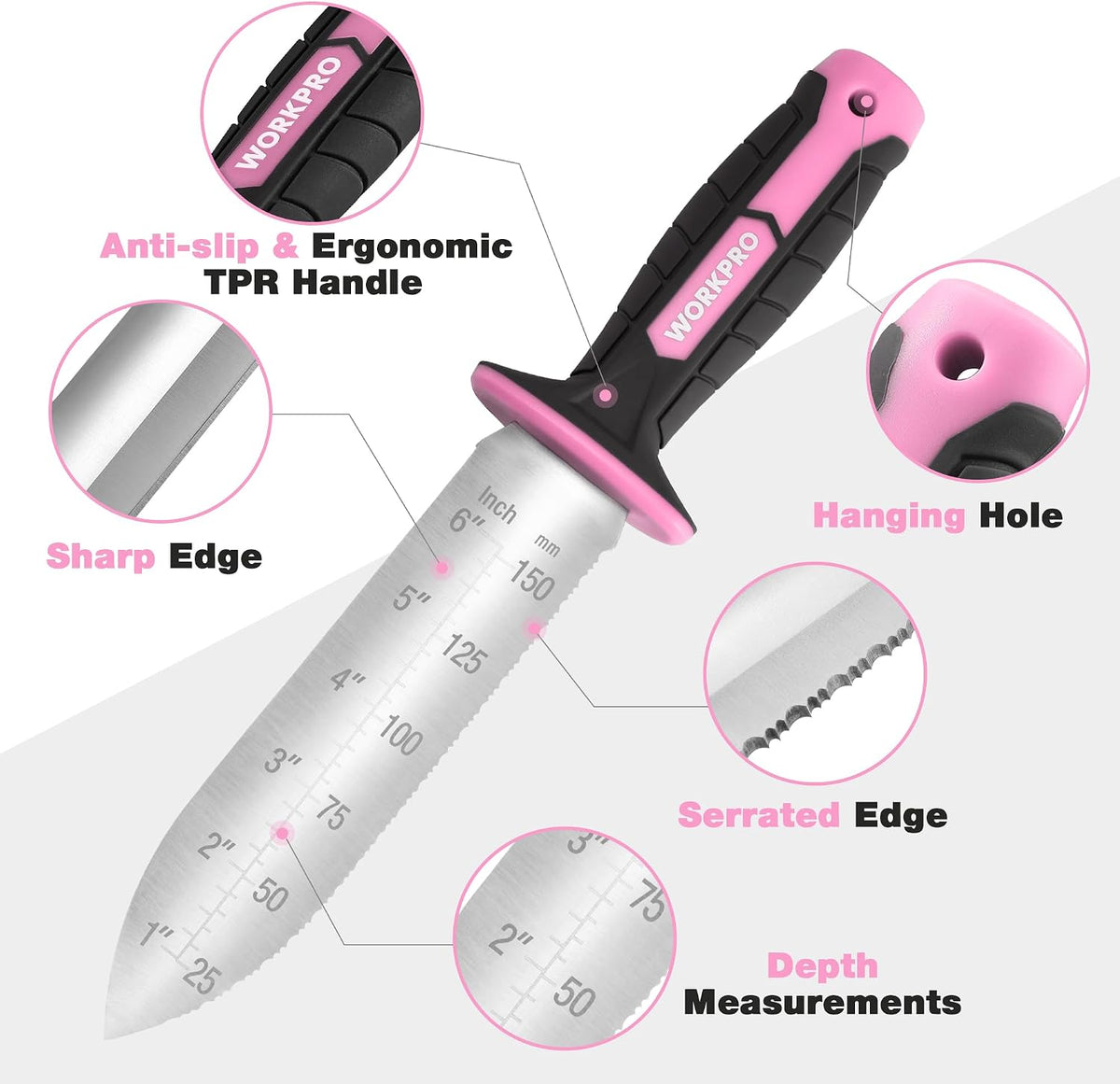 Hori Hori Garden Knife, Garden Tools with Oxford Sheath