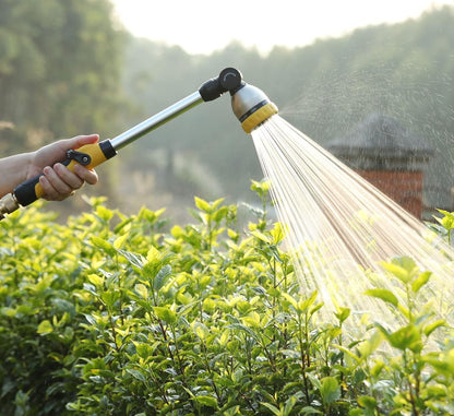Garden Hose Wand Heavy Duty, 16 Inches Metal Watering Wand with 8 Spray Patterns, 180° Rotating Long Hose Nozzle Sprayer Wand with Thumb Flow Control for Watering Hanging Baskets and Shrubs