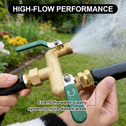 3 Way Garden Hose Splitter, 3/4" GHT Outdoor Water Spigot Splitter