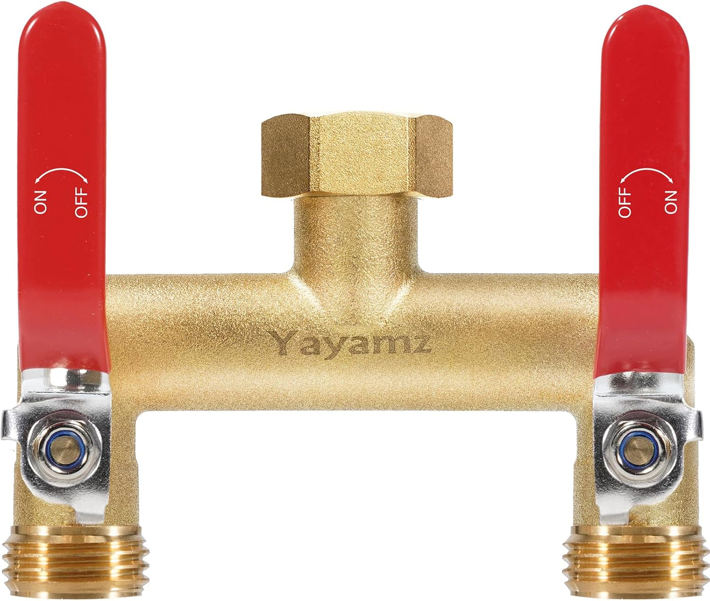 3 Way Garden Hose Splitter, 3/4" GHT Outdoor Water Spigot Splitter