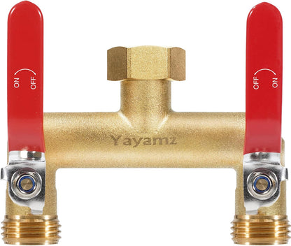 3 Way Garden Hose Splitter, 3/4" GHT Outdoor Water Spigot Splitter