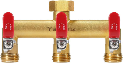 3 Way Garden Hose Splitter, 3/4" GHT Outdoor Water Spigot Splitter