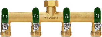 3 Way Garden Hose Splitter, 3/4" GHT Outdoor Water Spigot Splitter