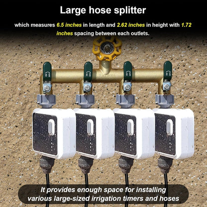 3 Way Garden Hose Splitter, 3/4" GHT Outdoor Water Spigot Splitter