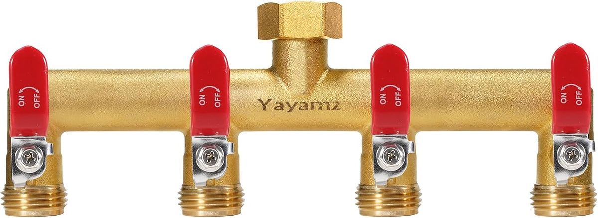 3 Way Garden Hose Splitter, 3/4" GHT Outdoor Water Spigot Splitter