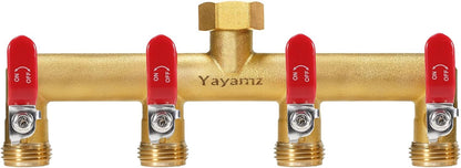 3 Way Garden Hose Splitter, 3/4" GHT Outdoor Water Spigot Splitter