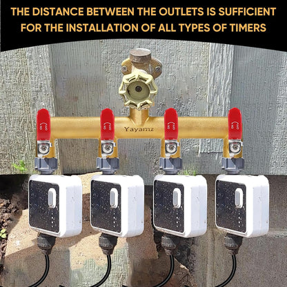 3 Way Garden Hose Splitter, 3/4" GHT Outdoor Water Spigot Splitter