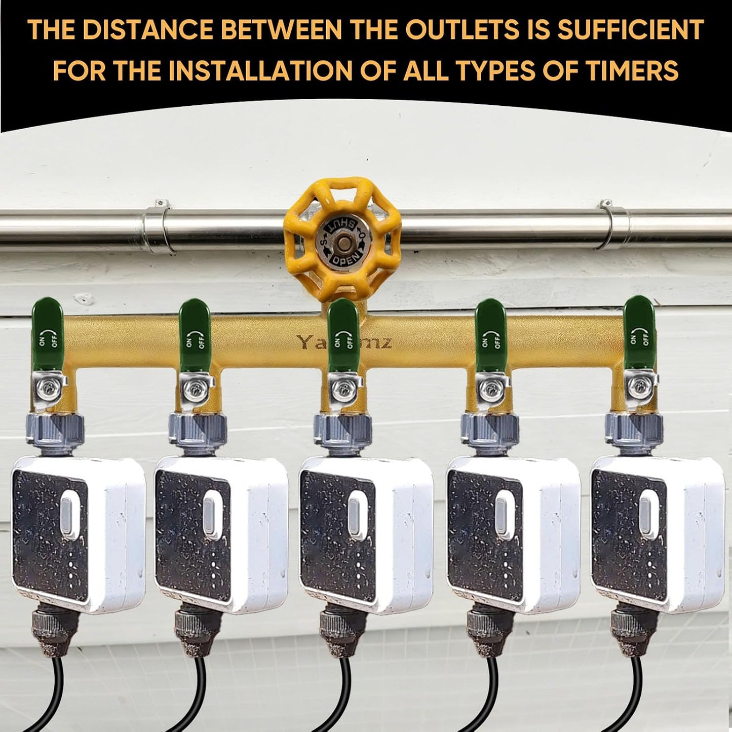 3 Way Garden Hose Splitter, 3/4" GHT Outdoor Water Spigot Splitter