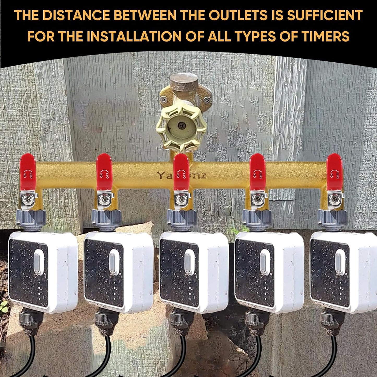 3 Way Garden Hose Splitter, 3/4" GHT Outdoor Water Spigot Splitter