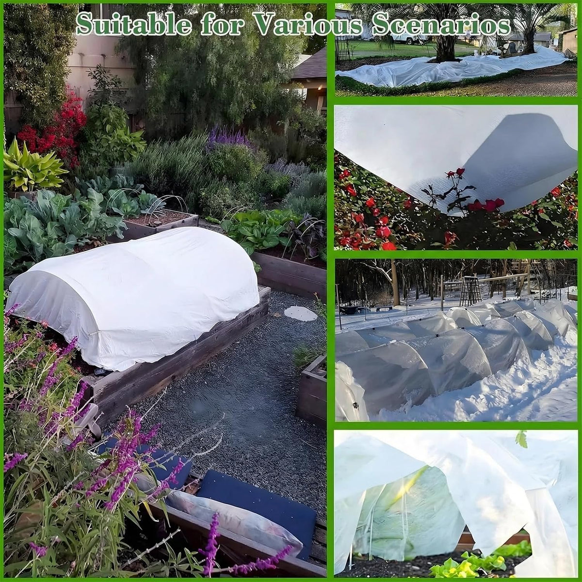 Garden Netting Kit for Raised Beds, 10x30FT Plant Cover Ultra Fine Mesh Netting & 6 Sets Fiberglass Garden Hoops & 18 Clip, Vegetable Plants Fruits Row Cover Birds Animals Barrier Protection Net