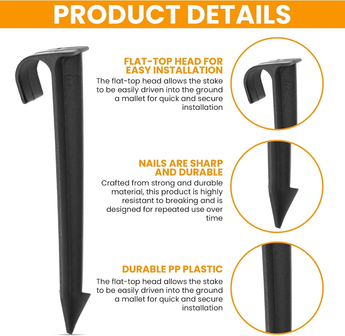1/2" Irrigation Tubing Anchor Stakes 32-Pack