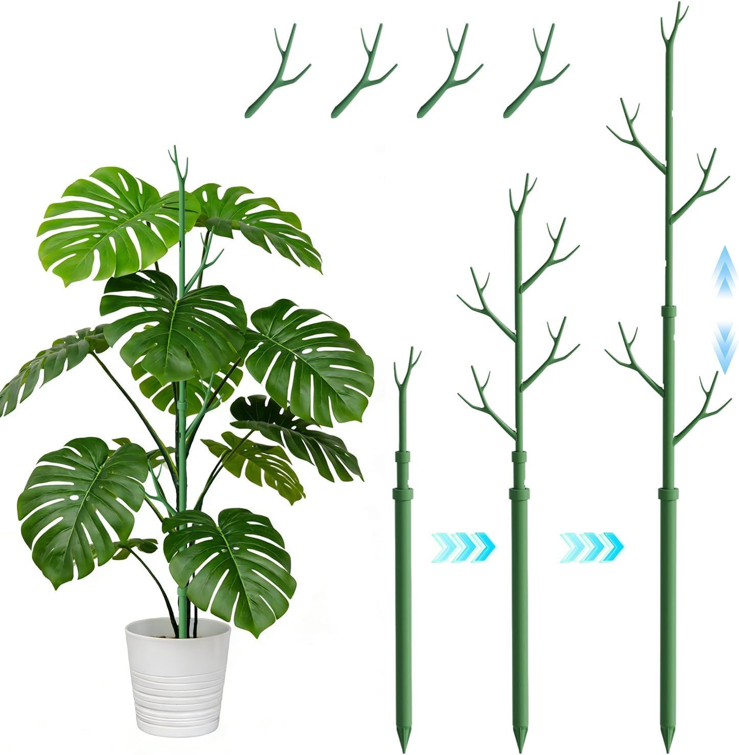 Telescoping Monstera Support Stakes, Detachable Plant Sticks 2 Pack