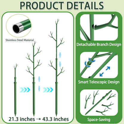 Telescoping Monstera Support Stakes, Detachable Plant Sticks 2 Pack