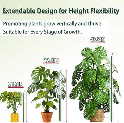 Telescoping Monstera Support Stakes, Detachable Plant Sticks 2 Pack