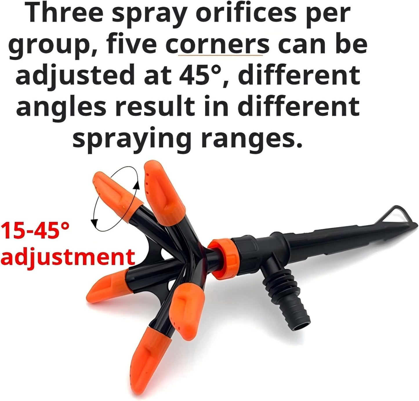 360° Rotating Sprinkler – Lawn Sprinkler with Adjustable 45° Angle, Watering System for Home Lawns and Gardens, Made of ABS Material（2pcs）