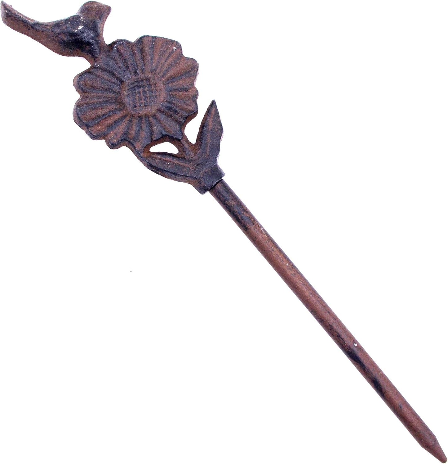 Cast Iron Garden Hose Guide Bird On Daisy 12.625" Tall