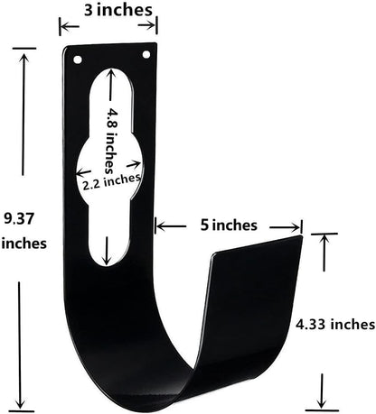 Garden Hose Hanger Wall Mount Heavy Duty Hose Holder Hook for 150ft 100ft 75ft 50ft Expandable Hose (Large, Black)
