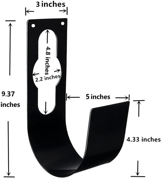 Garden Hose Hanger Wall Mount Heavy Duty Hose Holder Hook for 150ft 100ft 75ft 50ft Expandable Hose (Large, Black)