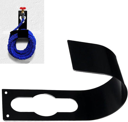 Garden Hose Hanger Wall Mount Heavy Duty Hose Holder Hook for 150ft 100ft 75ft 50ft Expandable Hose (Large, Black)