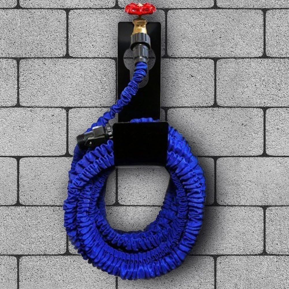 Garden Hose Hanger Wall Mount Heavy Duty Hose Holder Hook for 150ft 100ft 75ft 50ft Expandable Hose (Large, Black)