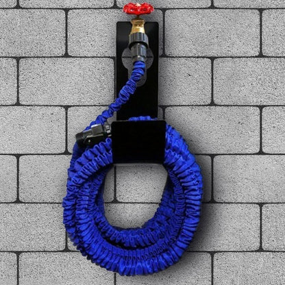 Garden Hose Hanger Wall Mount Heavy Duty Hose Holder Hook for 150ft 100ft 75ft 50ft Expandable Hose (Large, Black)