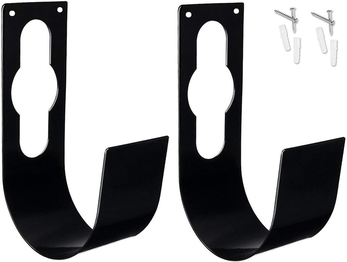 Garden Hose Hanger Wall Mount Heavy Duty Hose Holder Hook for 150ft 100ft 75ft 50ft Expandable Hose (Large, Black)