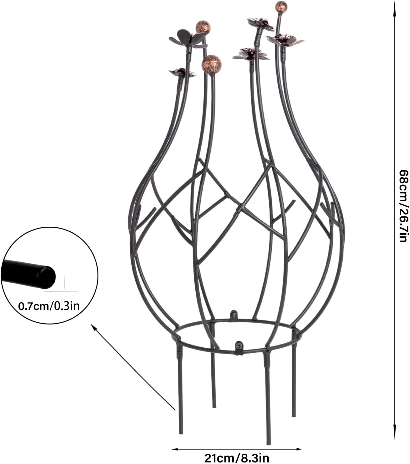 Obelisk Trellis Garden - 27" Metal Climbing Support for Vines