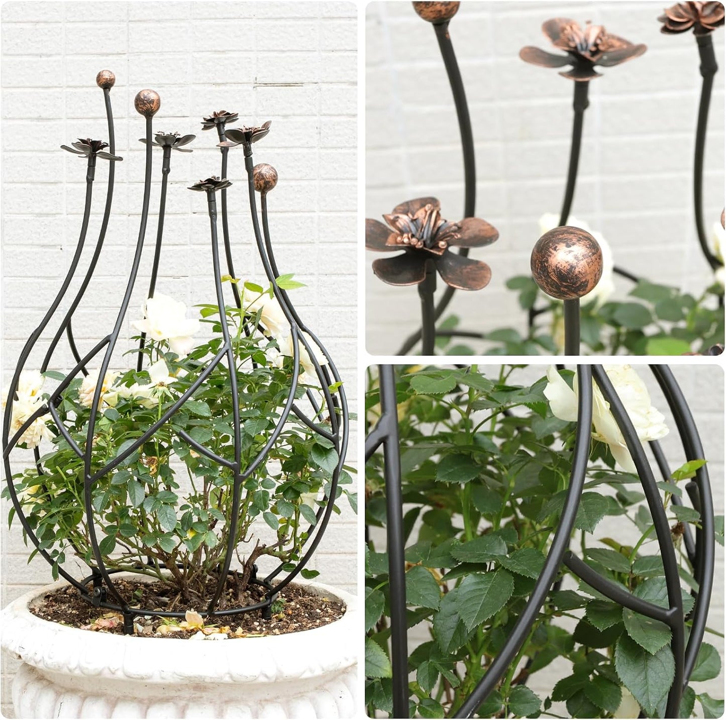 Obelisk Trellis Garden - 27" Metal Climbing Support for Vines