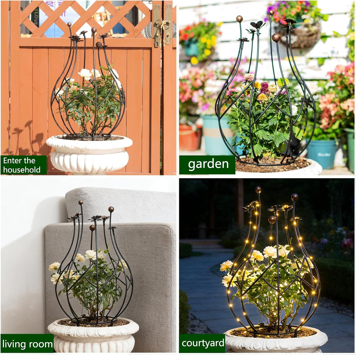 Obelisk Trellis Garden - 27" Metal Climbing Support for Vines