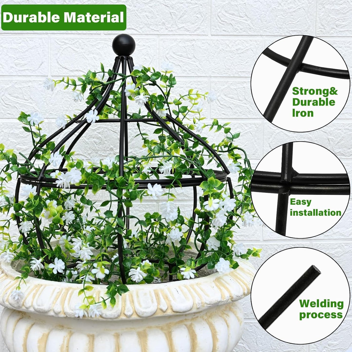 Obelisk Trellis Garden - 27" Metal Climbing Support for Vines