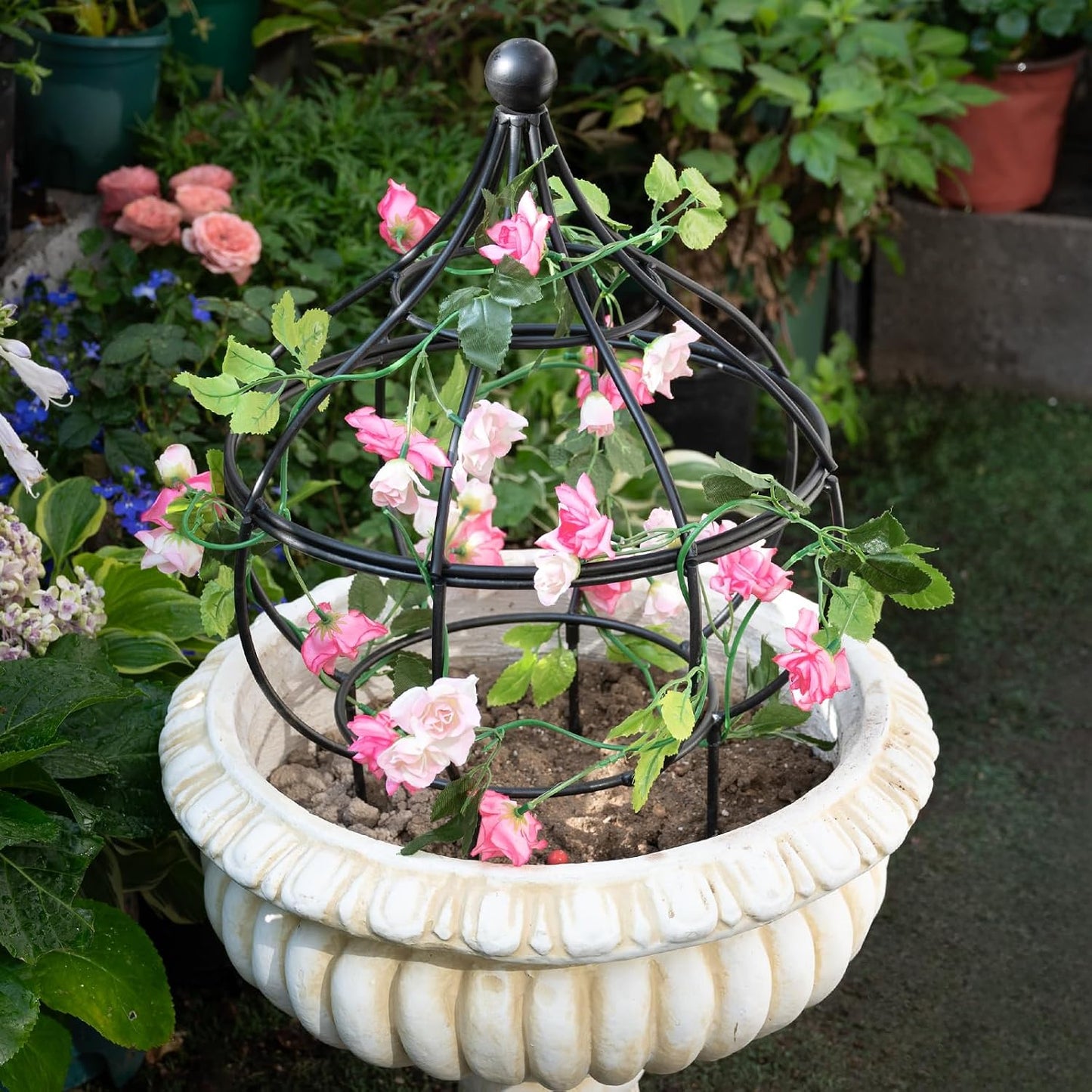 Obelisk Trellis Garden - 27" Metal Climbing Support for Vines