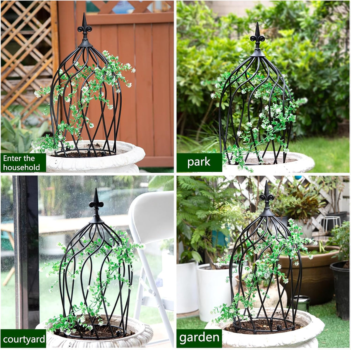 Obelisk Trellis Garden - 27" Metal Climbing Support for Vines