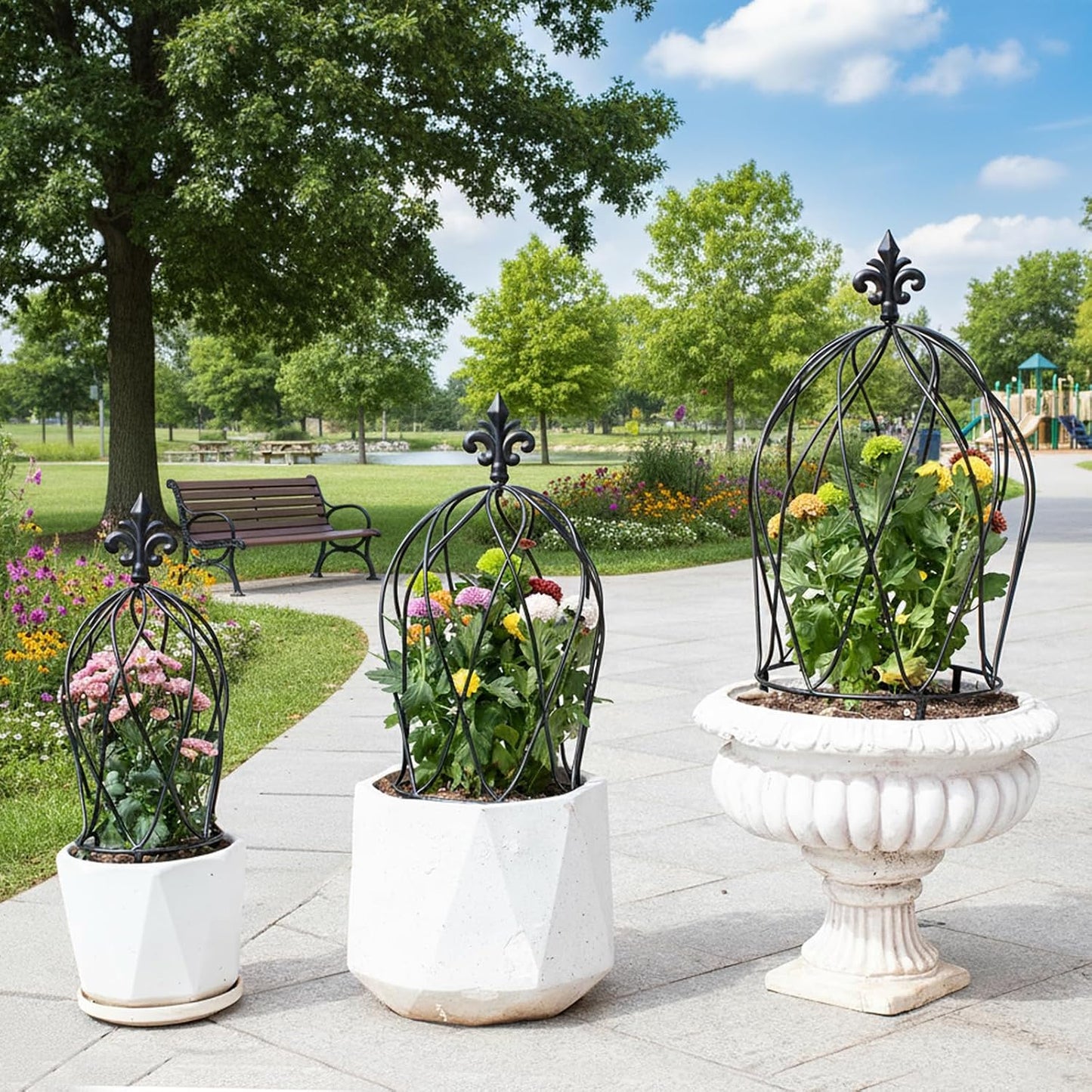Obelisk Trellis Garden - 27" Metal Climbing Support for Vines